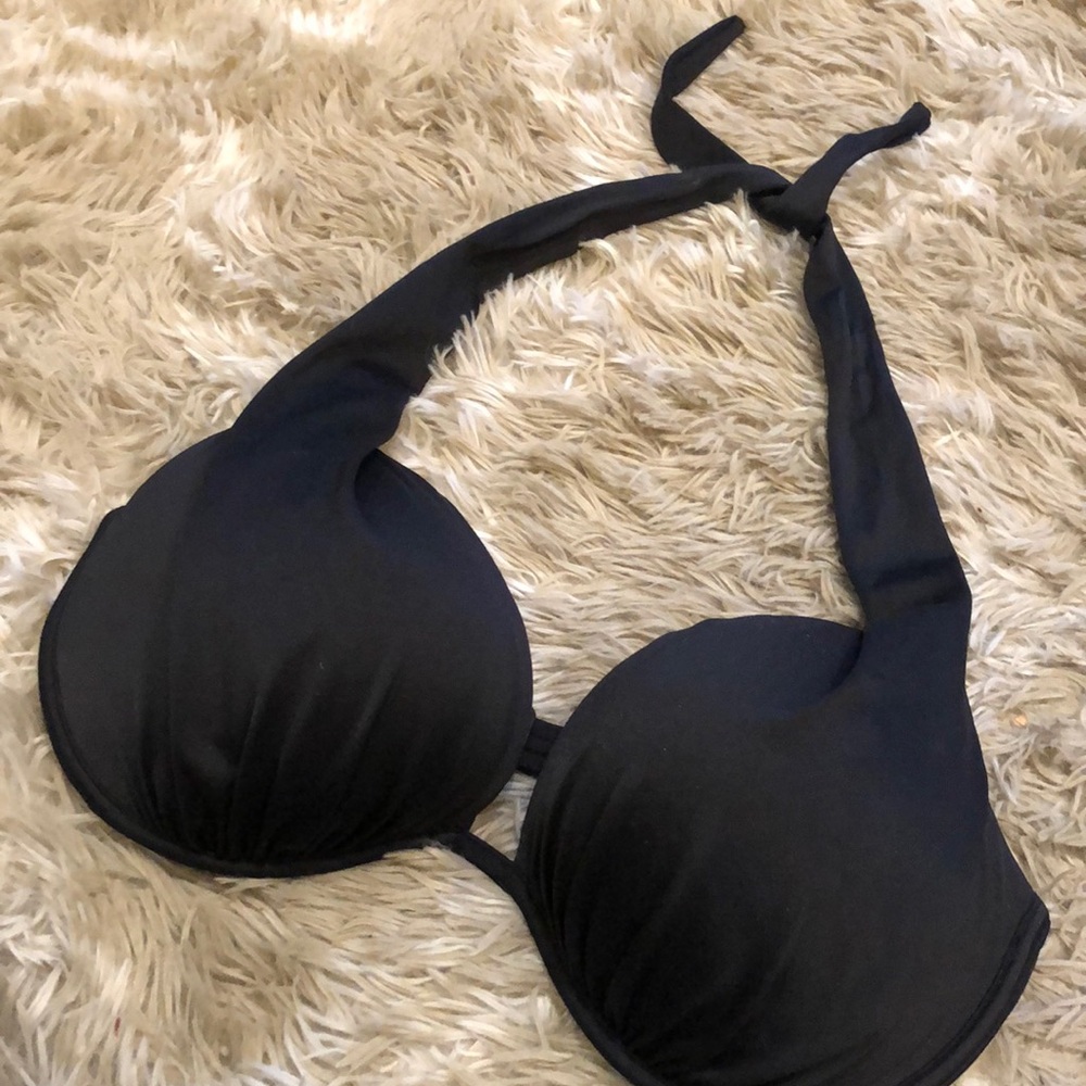 Halter Black Bikini Top / Size DD